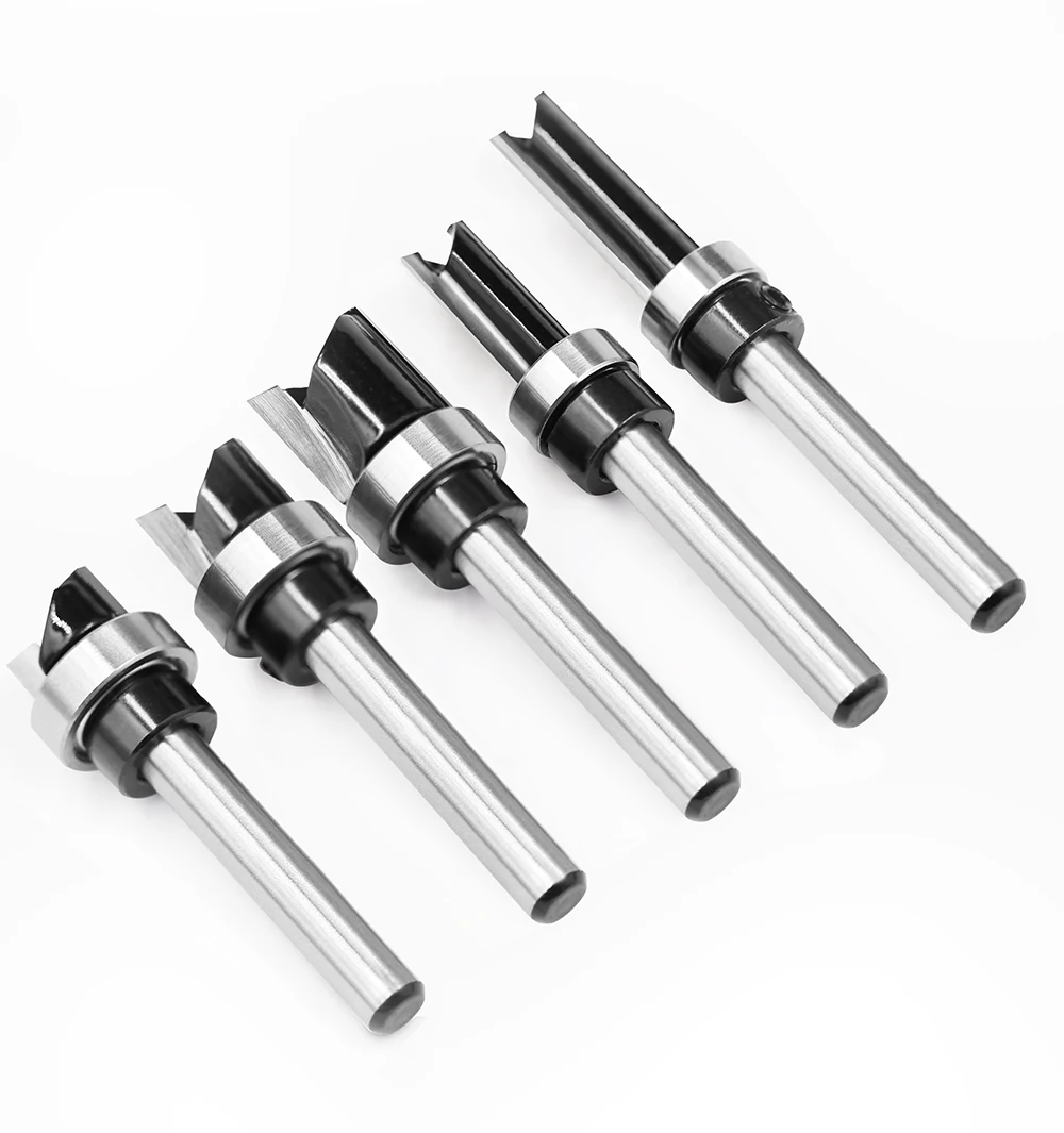 LAVIE 1pc 6mm 1/4"Shank Bearing Straight Router Bit Cutter Milling Cutter Woodworking Tools C06013A
