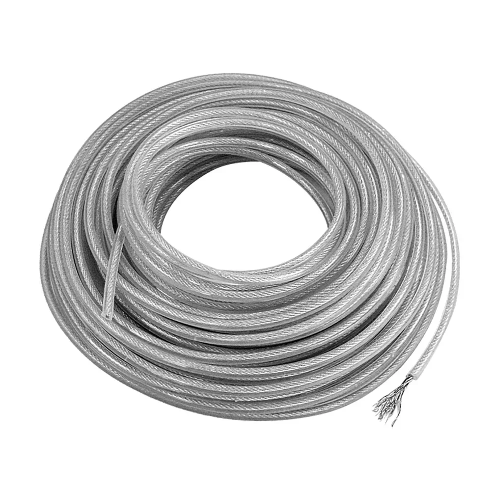 2.0/2.4/2.7/3.0/4.0mm*15m Steel Wire Nylon Grass Trimmer Line Round Brushcutter Trimmer Rope Brush Cutter Wires Rope Accessories