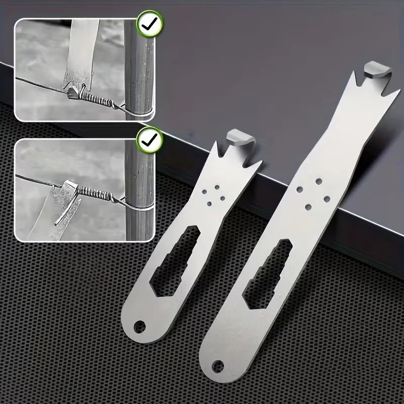 3in1Multi-Functional Wire Twisting Tool for T Post Clips &Fencing Wire,Steel Wire Twister Strainer with Hook & 3 Hexagonal Holes
