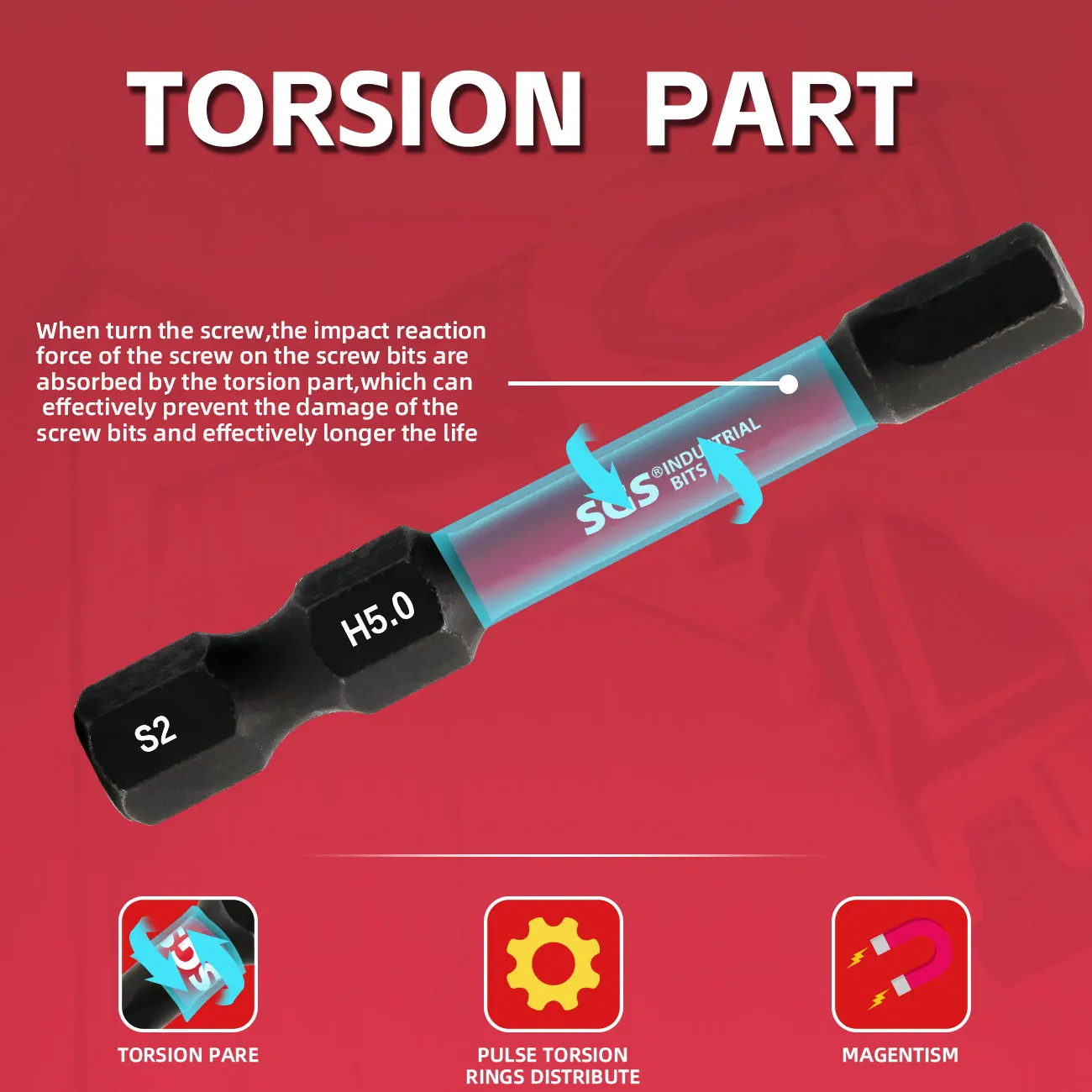 12/24 Piece Set of S2 Steel Hex Impact Bits, Strong Magnetic and Anti-Torsion, Transparent Box Storage, Industrial-Grade Repair Tools