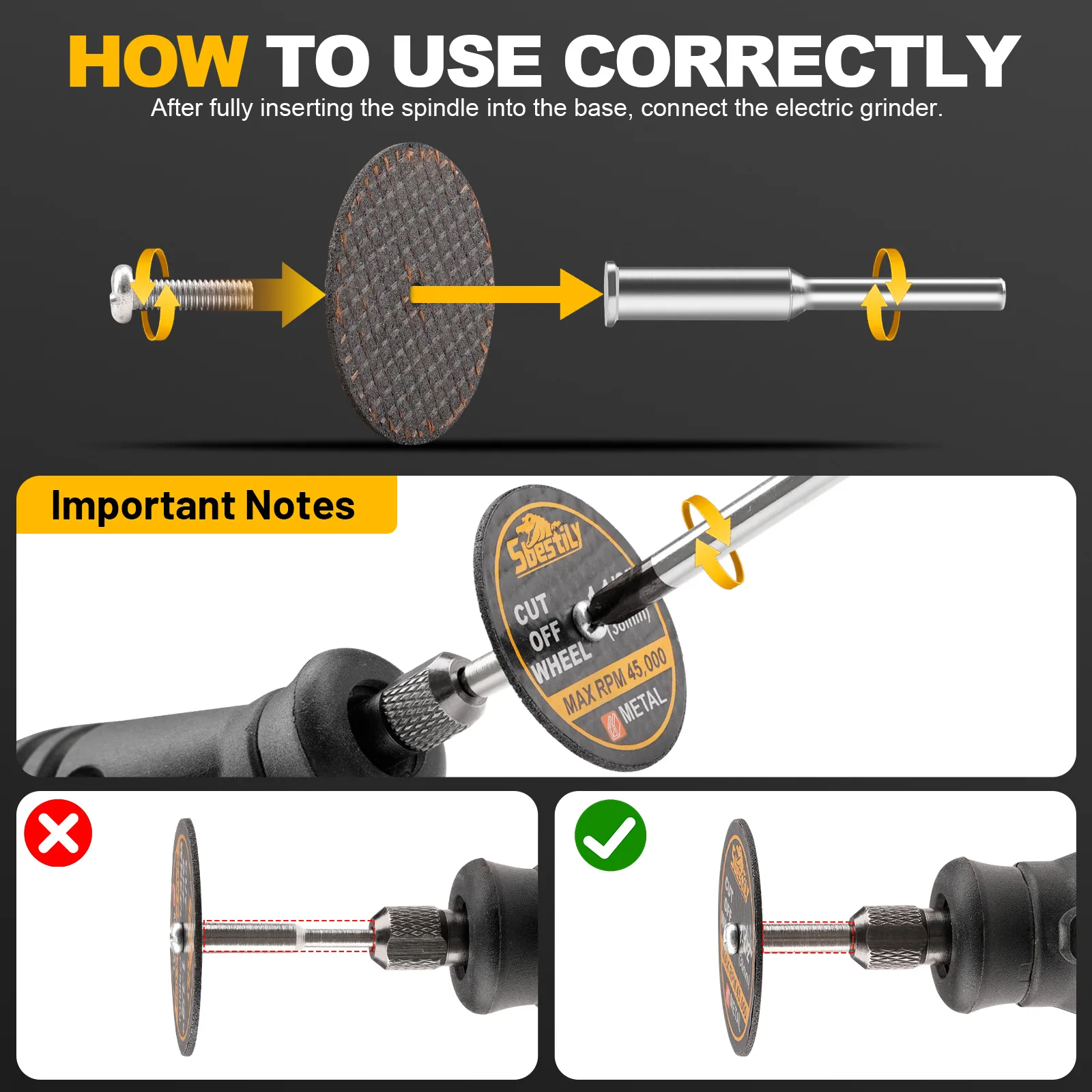 18/52pcs 1-1/2" Mini Cut Off Wheels Fiberglass Reinforced Cutting Disc Accessories With Mandrels Abrasive Tools For Rotary Tool