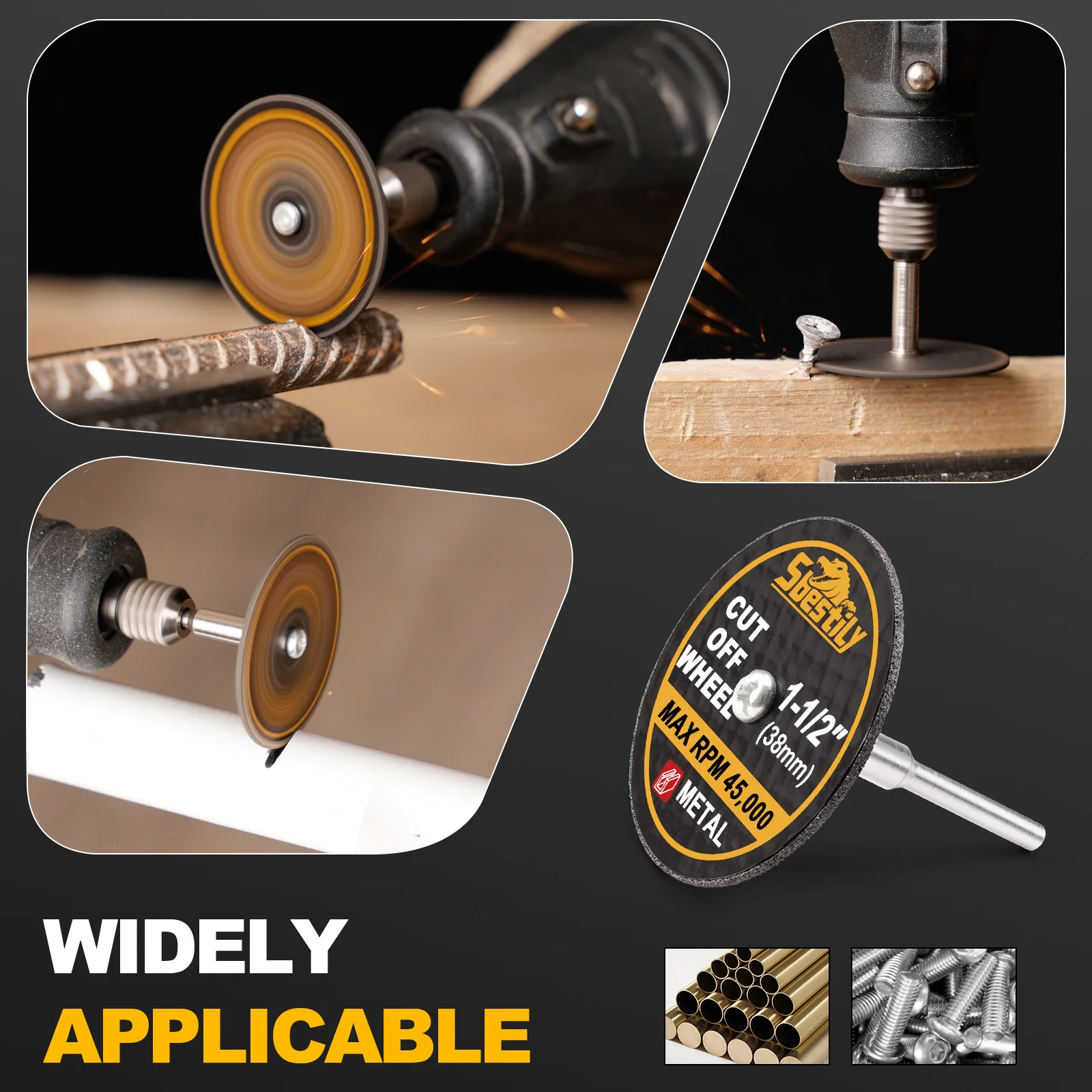 18/52pcs 1-1/2" Mini Cut Off Wheels Fiberglass Reinforced Cutting Disc Accessories With Mandrels Abrasive Tools For Rotary Tool
