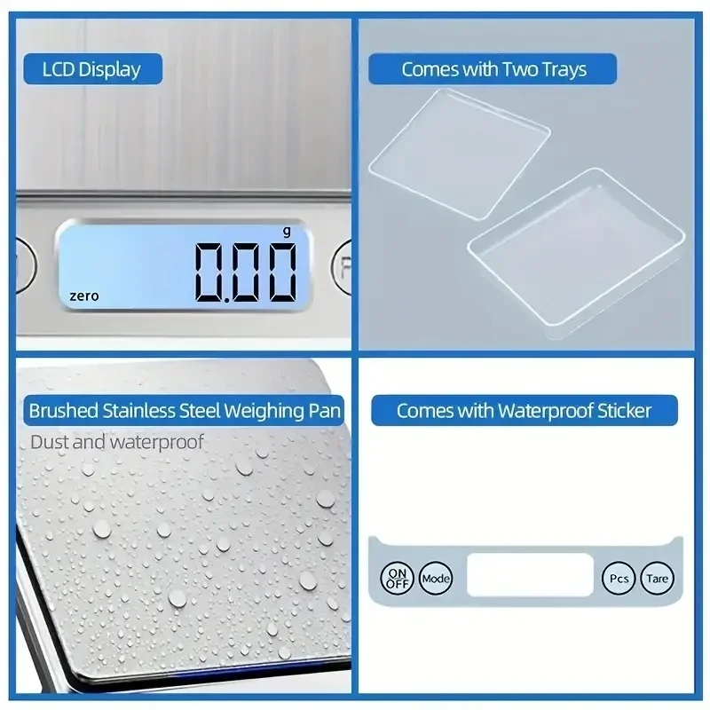 3kg-0.1g High precision jewelry scale Mini electronic pocket weighing portable household kitchen scale food weighing precision
