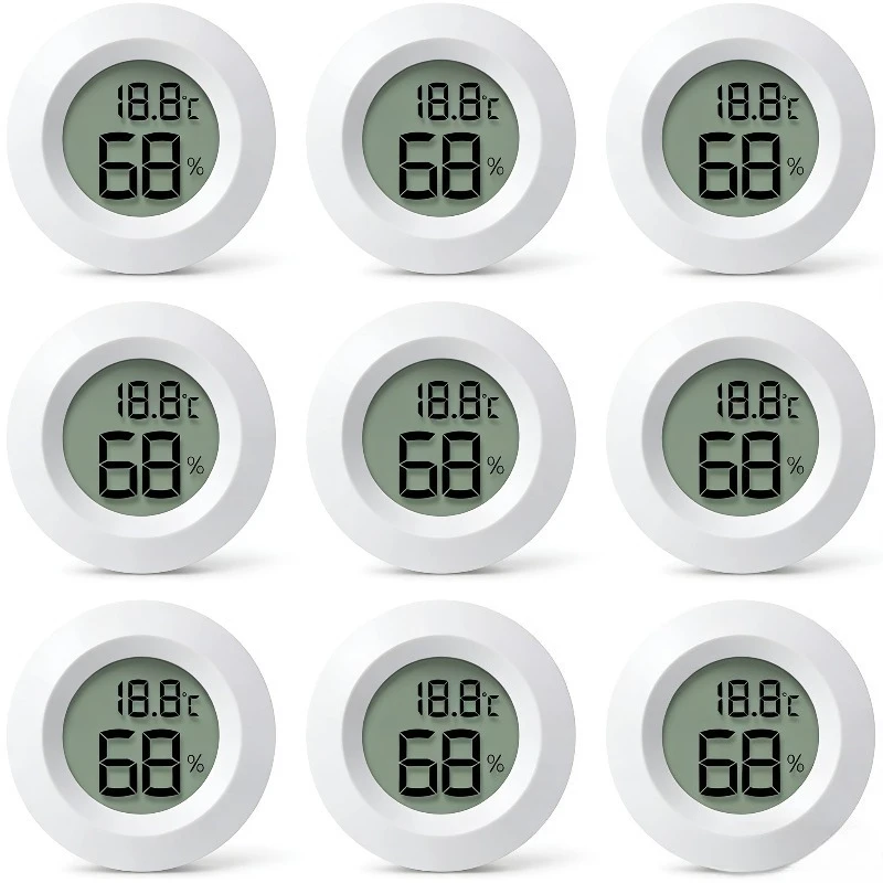 NEW Mini Hygrometer Thermometer Fahrenheit or Celsius Meter Digital LCD Monitor Indoor Room Round Humidity Temperature Gauge