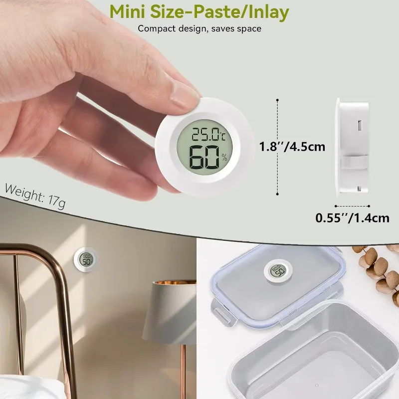 NEW Mini Hygrometer Thermometer Fahrenheit or Celsius Meter Digital LCD Monitor Indoor Room Round Humidity Temperature Gauge