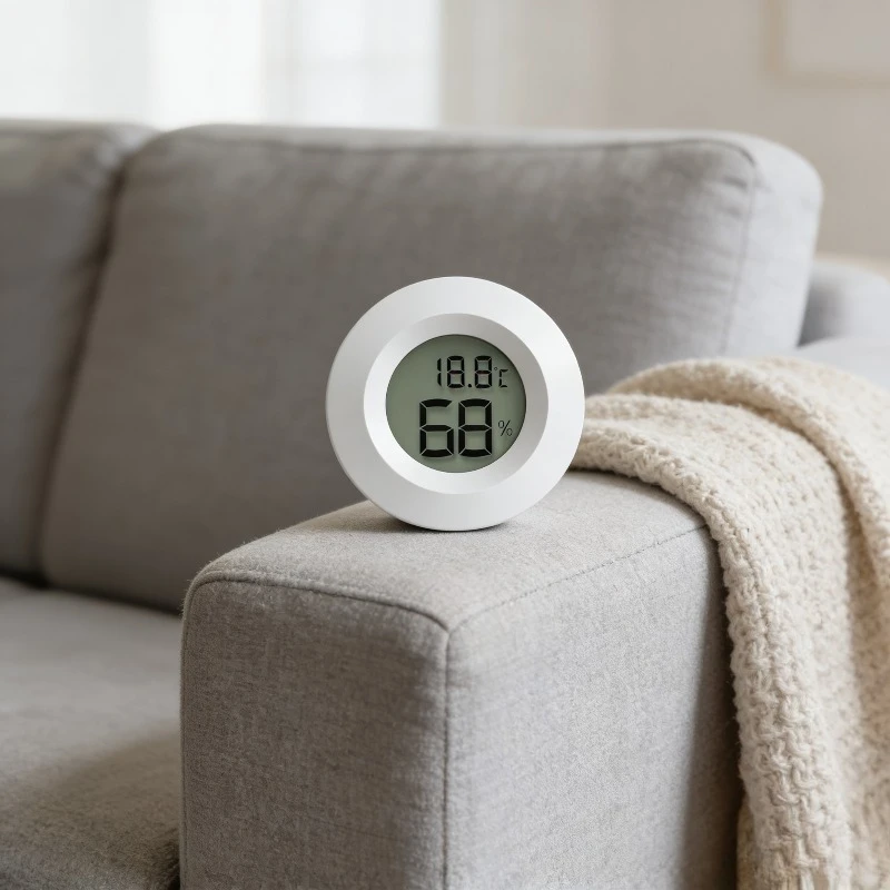 NEW Mini Hygrometer Thermometer Fahrenheit or Celsius Meter Digital LCD Monitor Indoor Room Round Humidity Temperature Gauge