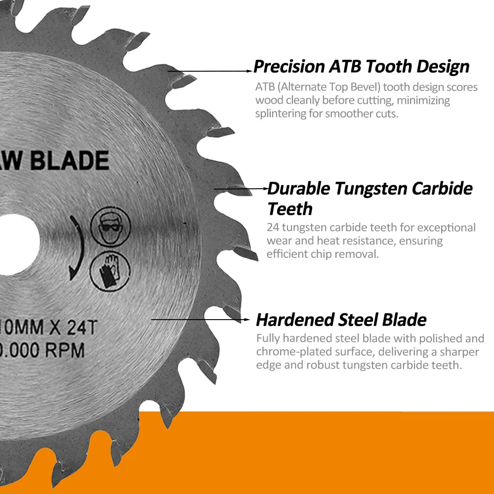 1/3pcs 75mm 3inch TCT Circular Saw Blade 24T Wood Cutting Dics Bore Diameter 10mm for Angle Grinder to Cutting Wood Plastic