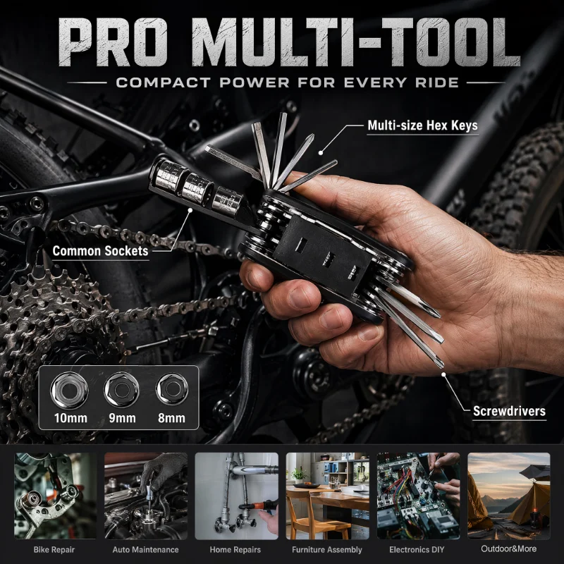 16-in-1 Socket Wrench Set, Non-Slip Rotating Head. Durable Stainless Steel for Home & Car Repairs. Easy & Universal Tool