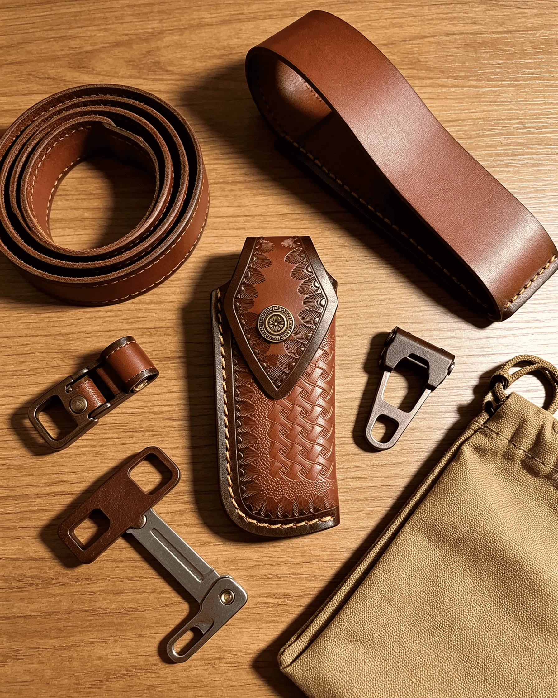 Exquisite Single-Edged Knife Sheath, Leather Folding Knife Sheath, Outdoor Knife Sheath, Multi-Purpose Knife Sheath