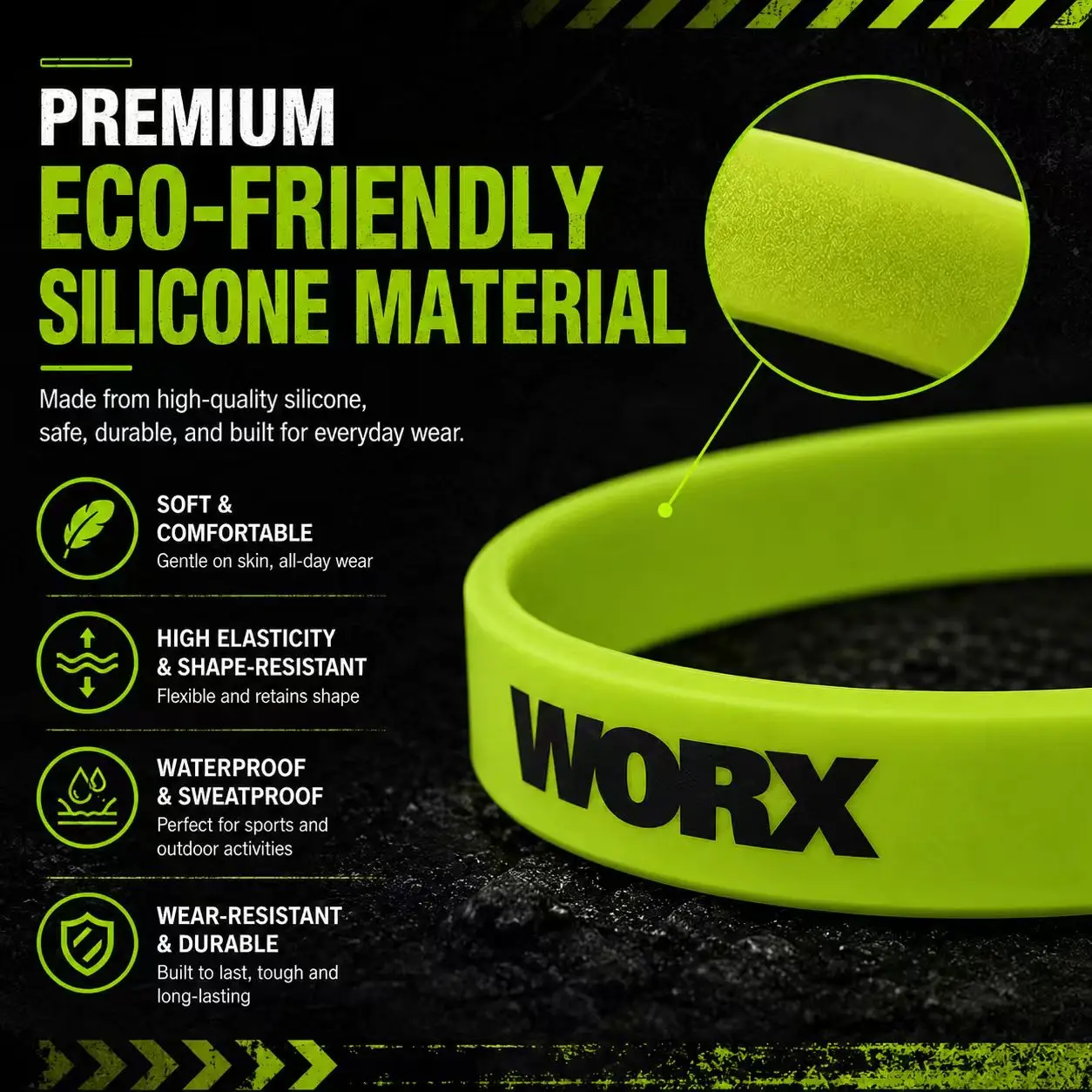 WORX sports wristband tool decoration couple basketball sports wristband fitness rubber wristband