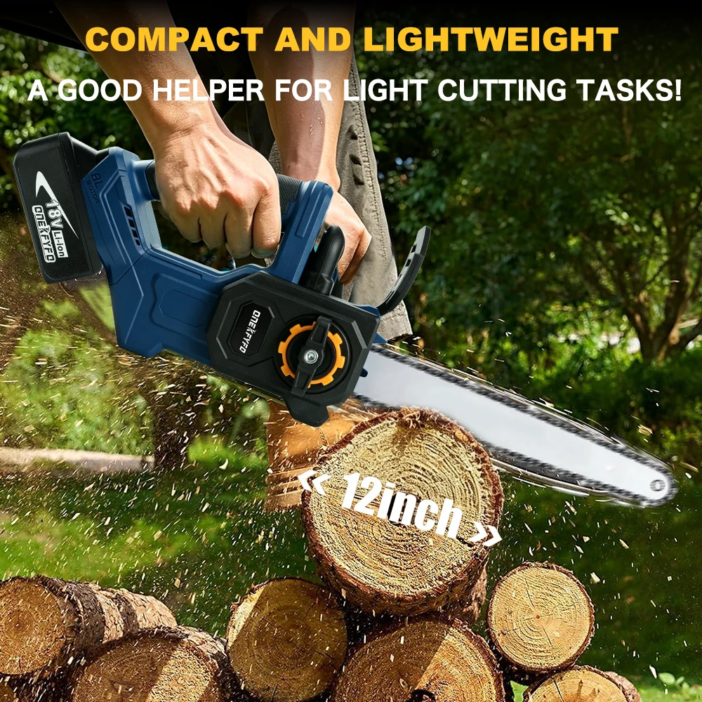 12 Inch Brushless Electric Saw Cordless Electric Chainsaw Woodworking Garden Pruning Saw Tools For Makita 18V Battery Pins