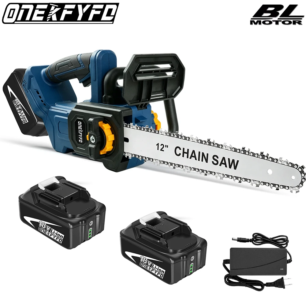 12 Inch Brushless Electric Saw Cordless Electric Chainsaw Woodworking Garden Pruning Saw Tools For Makita 18V Battery Pins