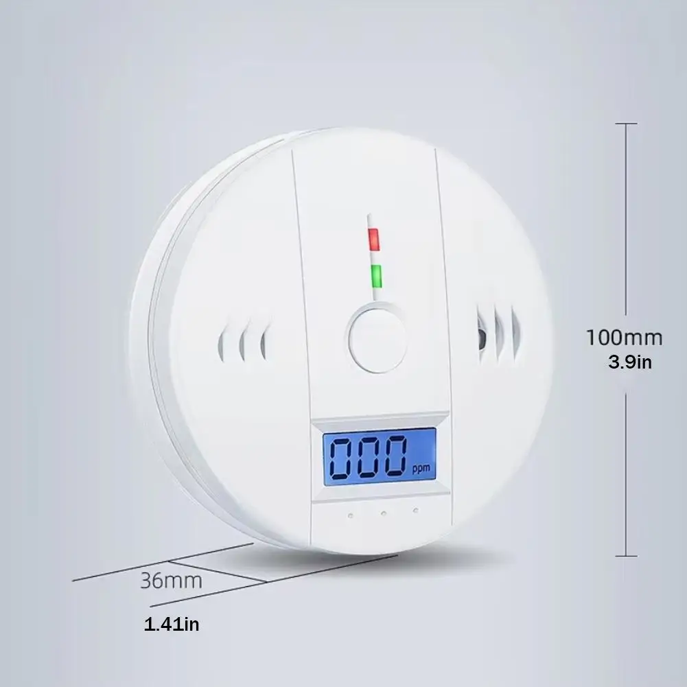LCD CO Sensor Alarm Carbon Monoxide Smoke Detector Built In 85dB Siren CO Carbon Monoxide Alarm Sound And Light