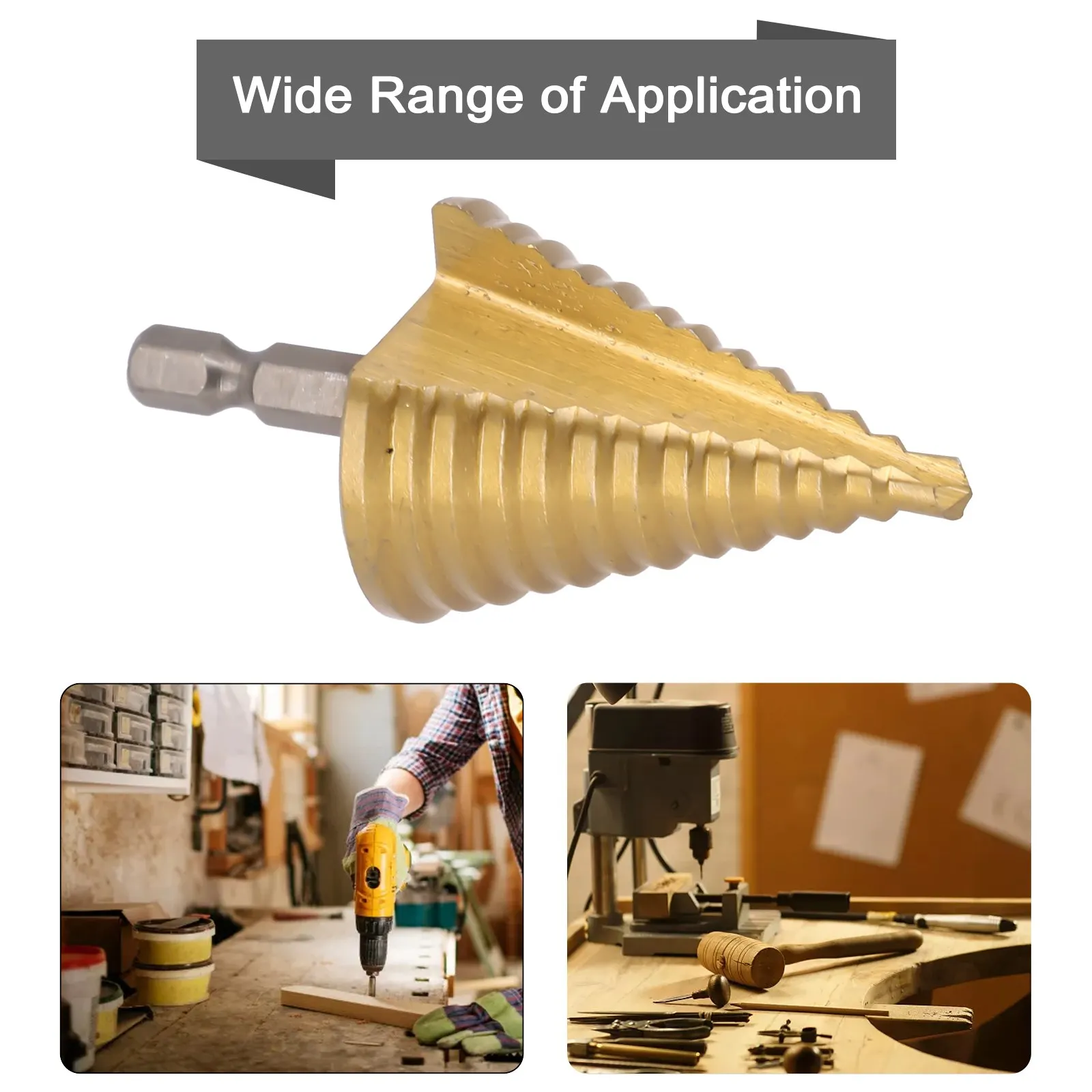 5-35MM HSS Titanium Core Step Drill Tool Spiral Grooved Drill 13 Steps Multiple Hole Cone Drill Bits Wood Cutter Cone Fast Drill