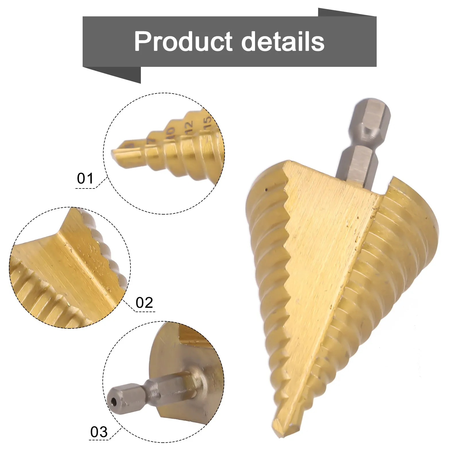 5-35MM HSS Titanium Core Step Drill Tool Spiral Grooved Drill 13 Steps Multiple Hole Cone Drill Bits Wood Cutter Cone Fast Drill