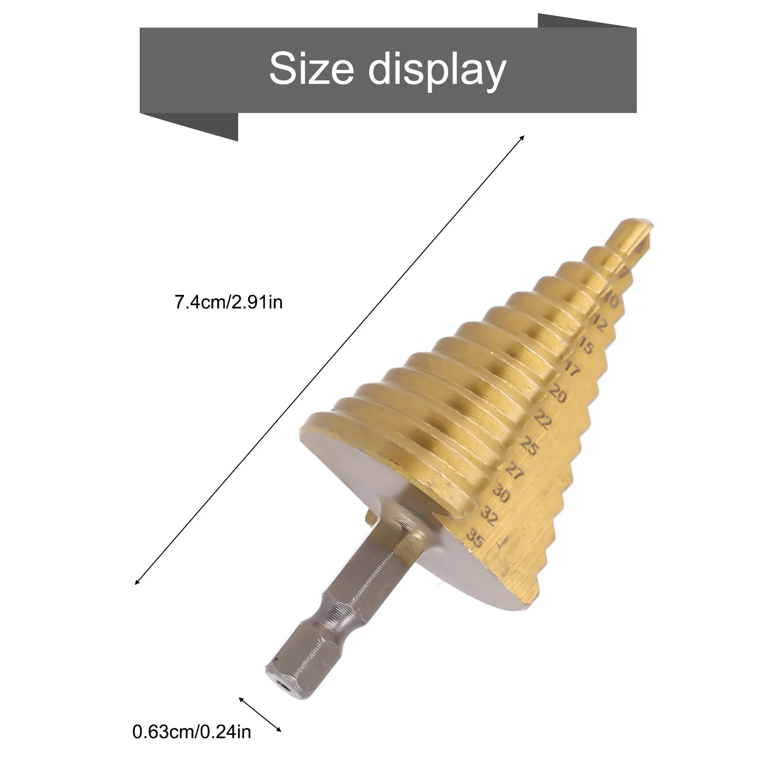 5-35MM HSS Titanium Core Step Drill Tool Spiral Grooved Drill 13 Steps Multiple Hole Cone Drill Bits Wood Cutter Cone Fast Drill