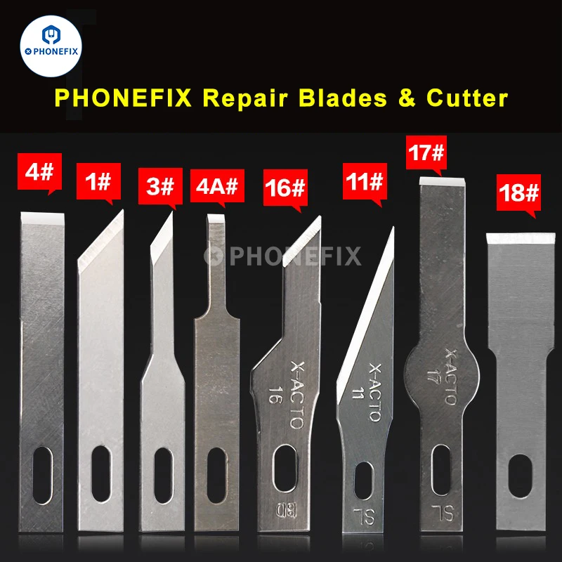 10pcs Wood Paper Cutter Pen Knife Carving Knife IC Chips Remover for Phone Motherboard Repair Pry Opening Thin Blades Set