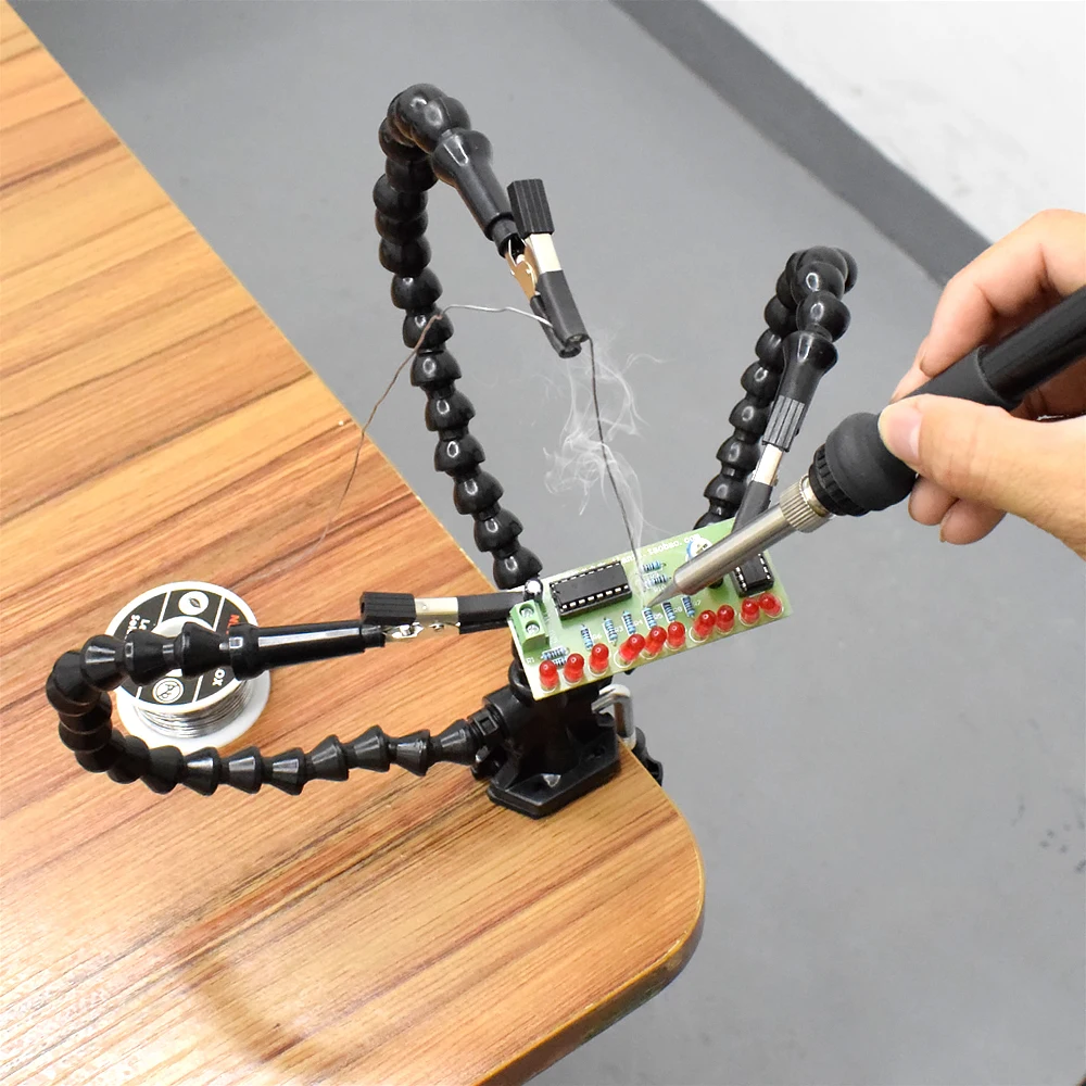 NEWACALOX Multi Soldering Helping Hand Tool Table Clip Third Hand Soldering Stand Welding PCB Holder Flexible Arm Soldering Tool