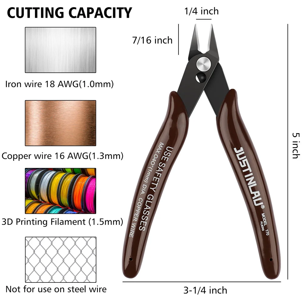 5Pcs 170 Wire Cutter DIY Trimmer Diagonal Side Cutting Cable Nippers Red Blue Pliers Hand Mini Snips Flush Nipper Trimmer