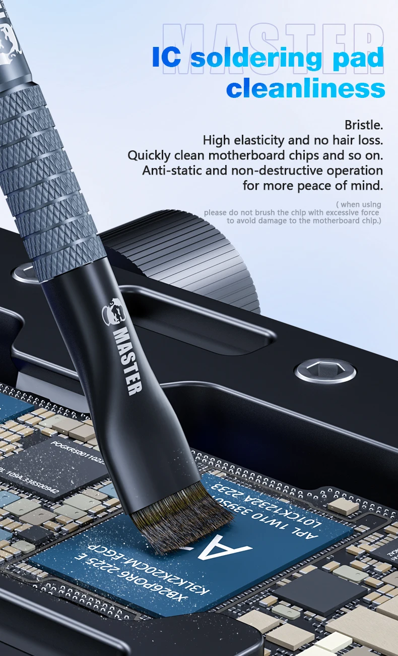 Mechanic Steel Brush Motherboard Chip Glue Removal IC Pad Cleaning PCB CPU Clean Dust PCB BGA Repair Soldering Brush