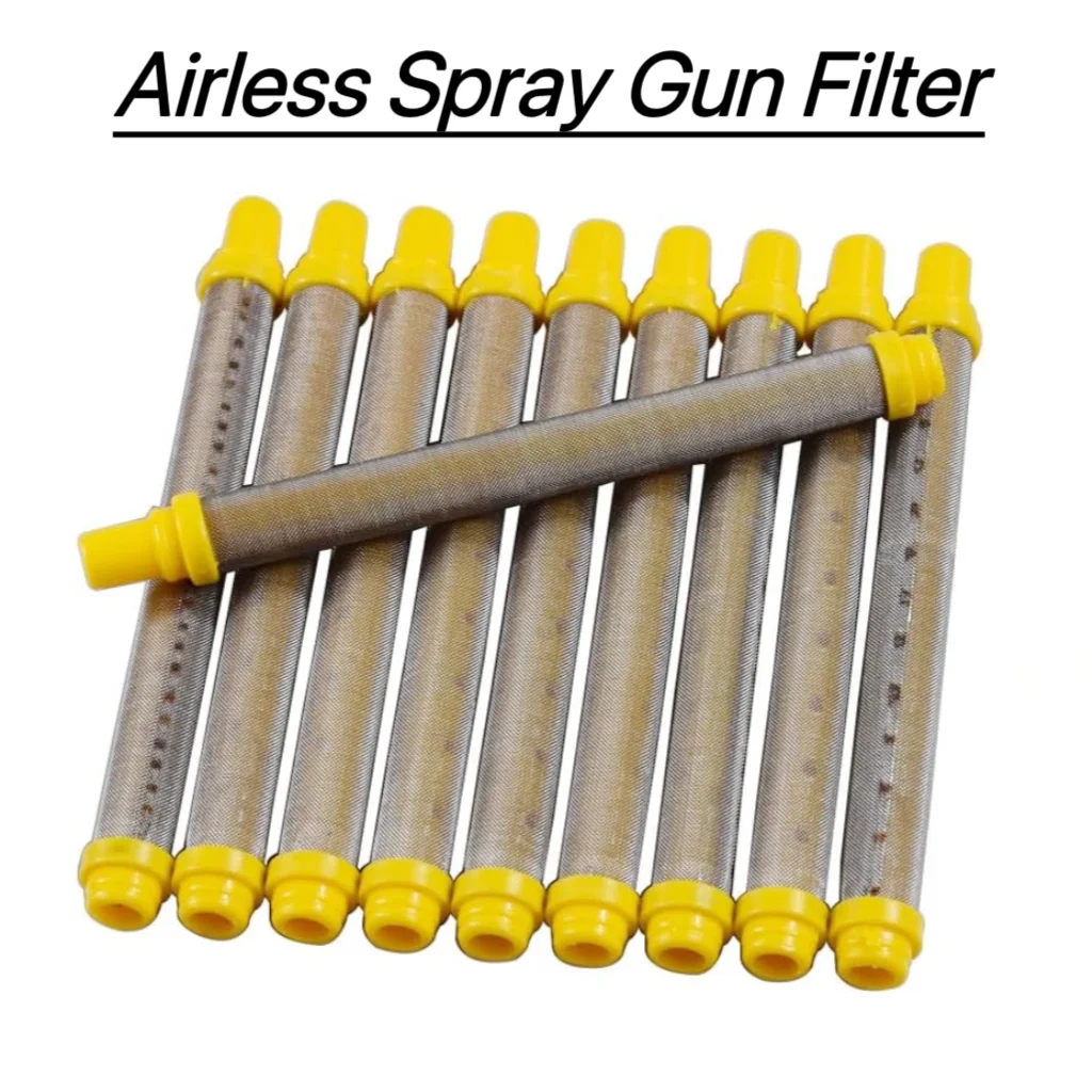 Airless Paint Sprayer Gun Filters for Wagner Filter Replacement (10 PCS, 100 Mesh, Yellow)