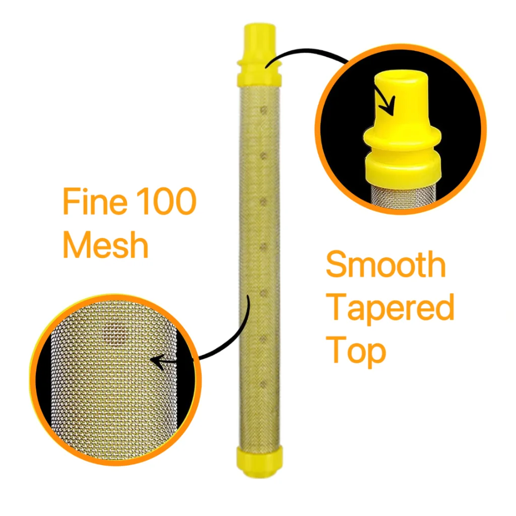 Airless Paint Sprayer Gun Filters for Wagner Filter Replacement (10 PCS, 100 Mesh, Yellow)