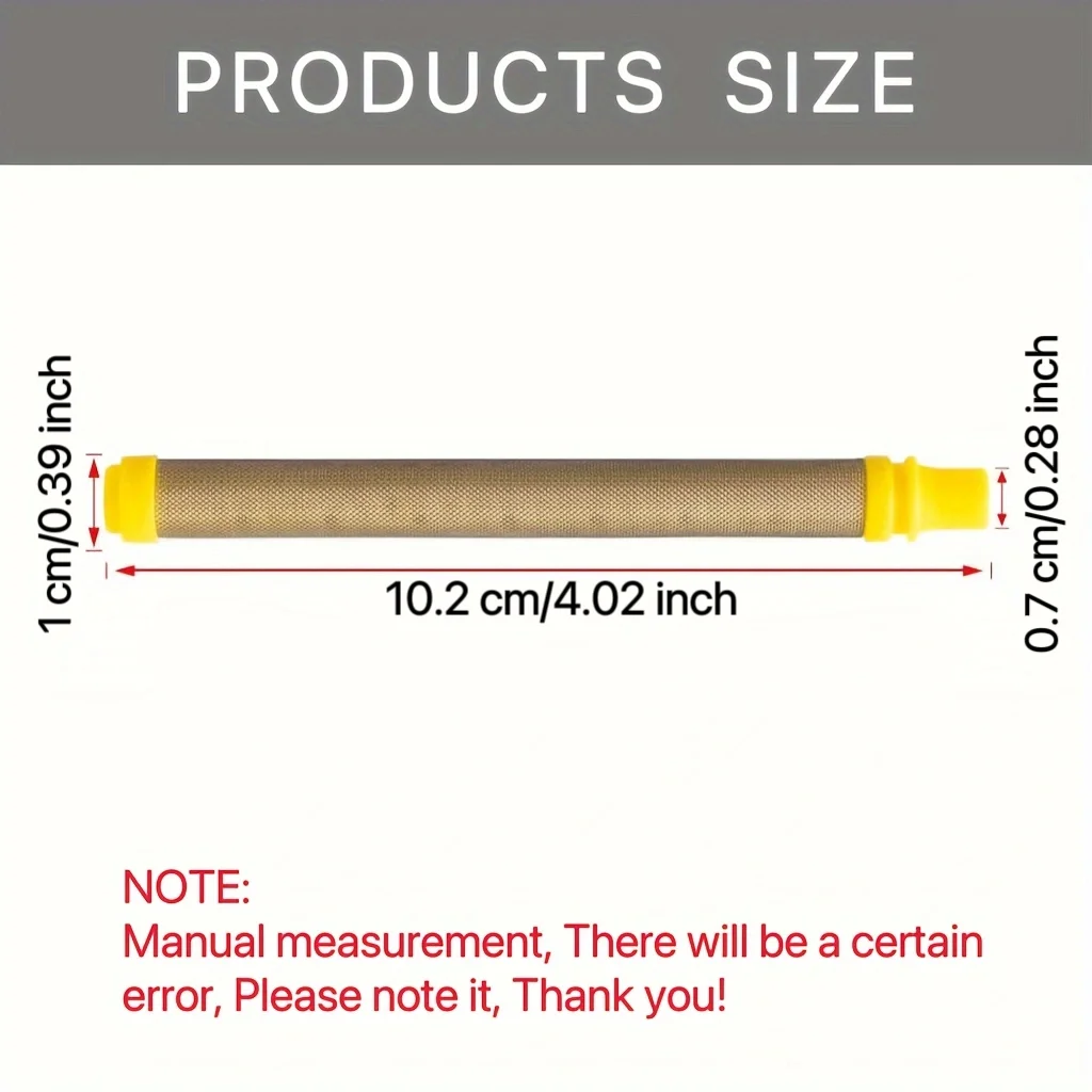 Airless Paint Sprayer Gun Filters for Wagner Filter Replacement (10 PCS, 100 Mesh, Yellow)
