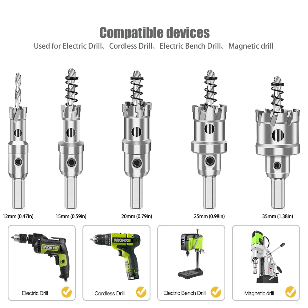1pc 12-160mm TCT Carbide Hole Saw Drill Bit Hole Saw Cutter For Stainless Steel Metal Alloy Drilling