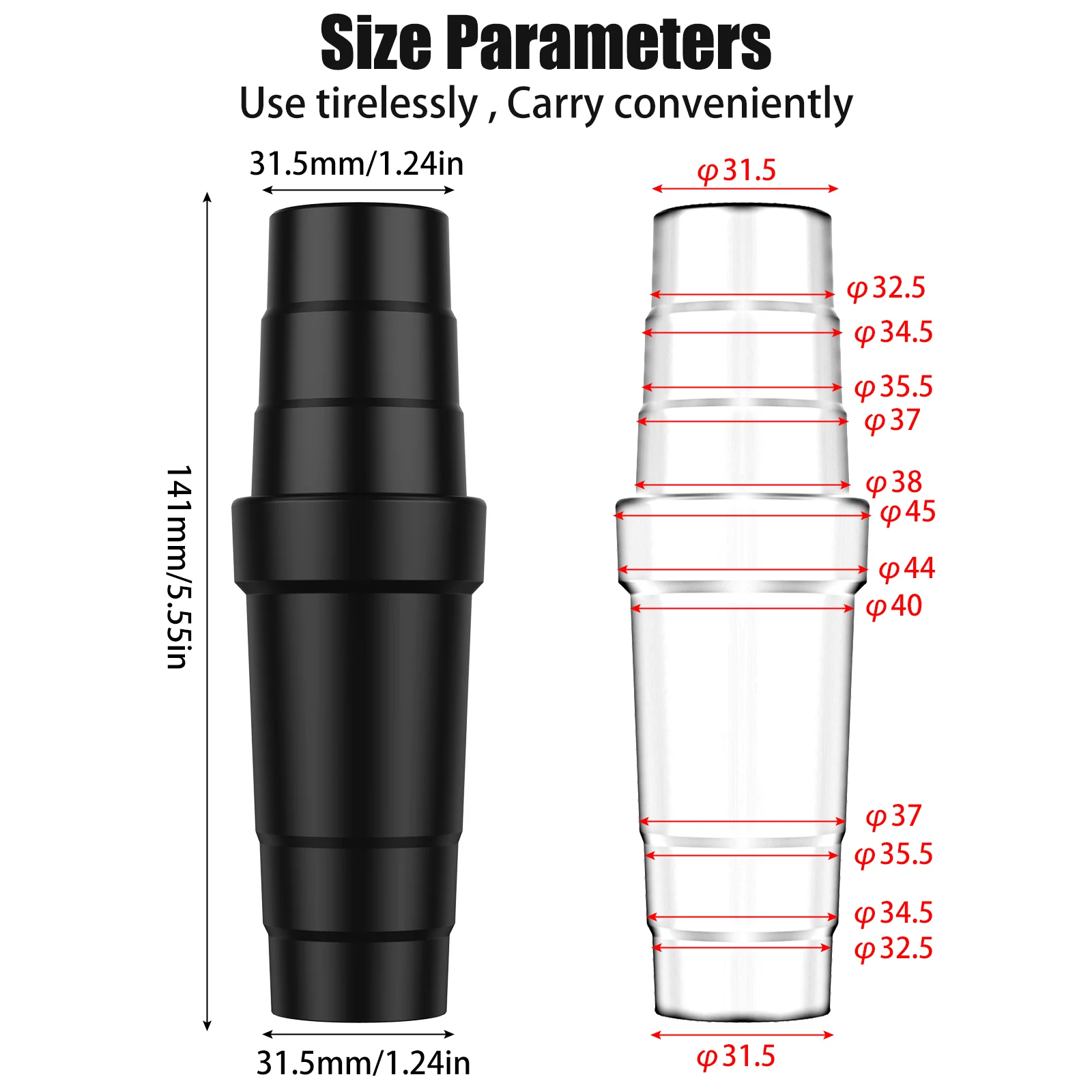 Universal Adapter Converter Vacuum Cleaner Tube Hose 50/42/34/30/23mm Connector Accessories