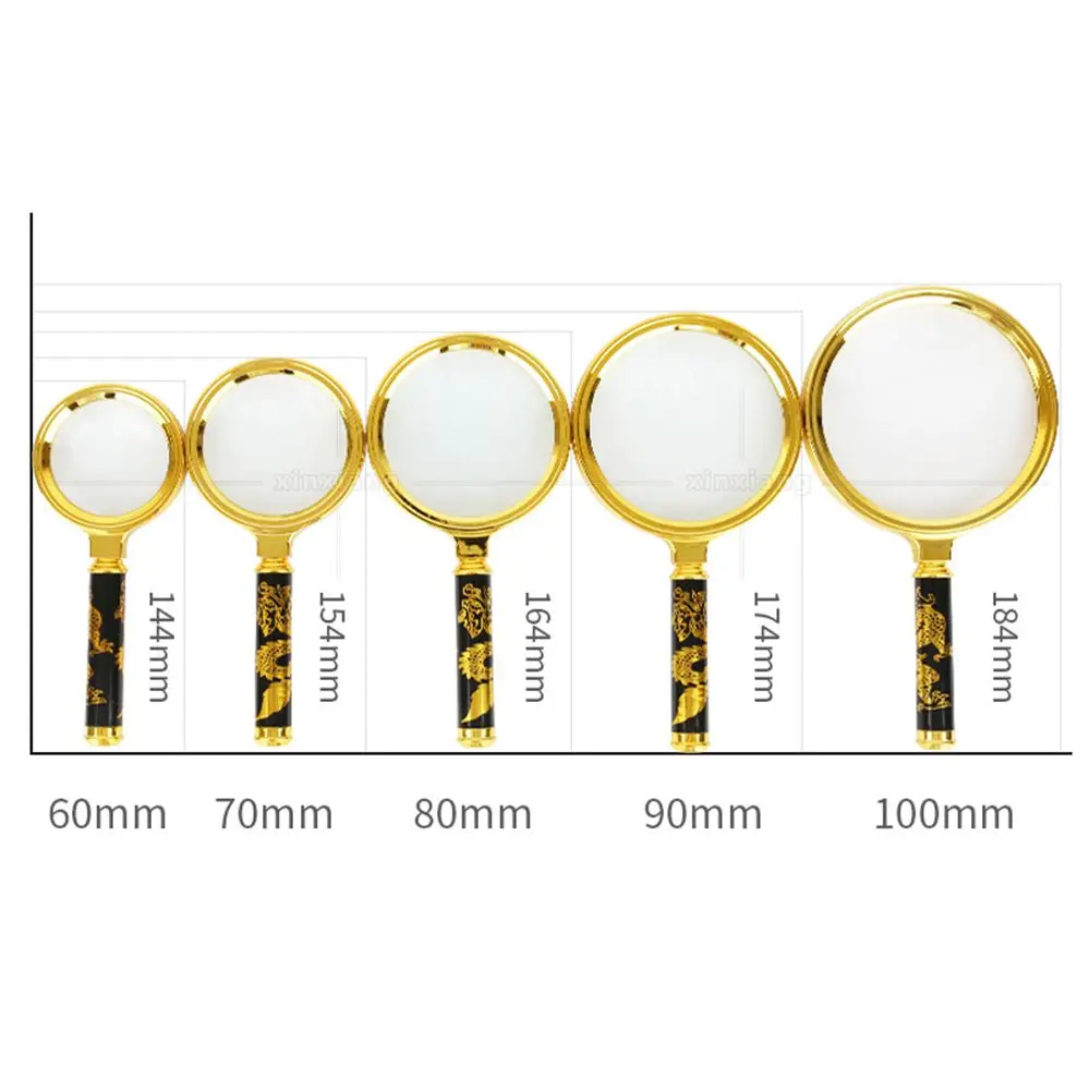 Hot 60/70/80/90/100mm Handheld 10X Magnifier Magnifying Glass Loupe Reading Jewelry Elderly Reading Microscope