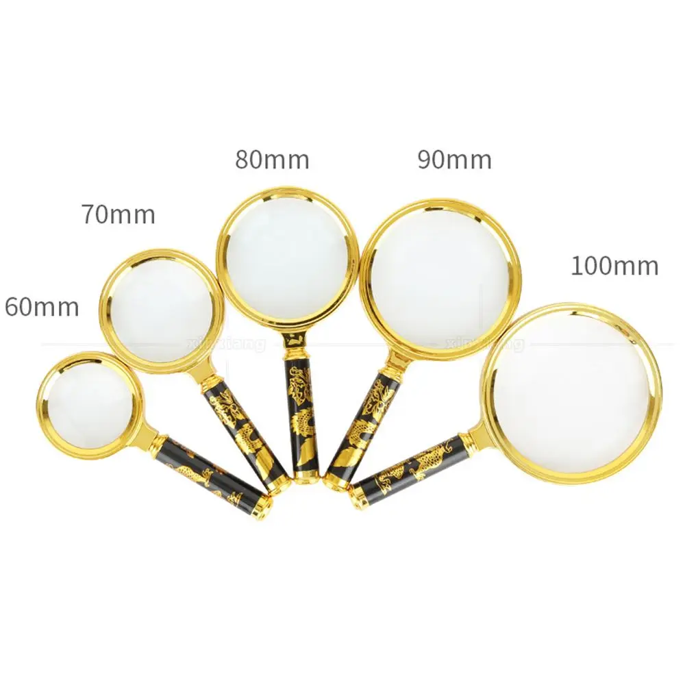 Hot 60/70/80/90/100mm Handheld 10X Magnifier Magnifying Glass Loupe Reading Jewelry Elderly Reading Microscope
