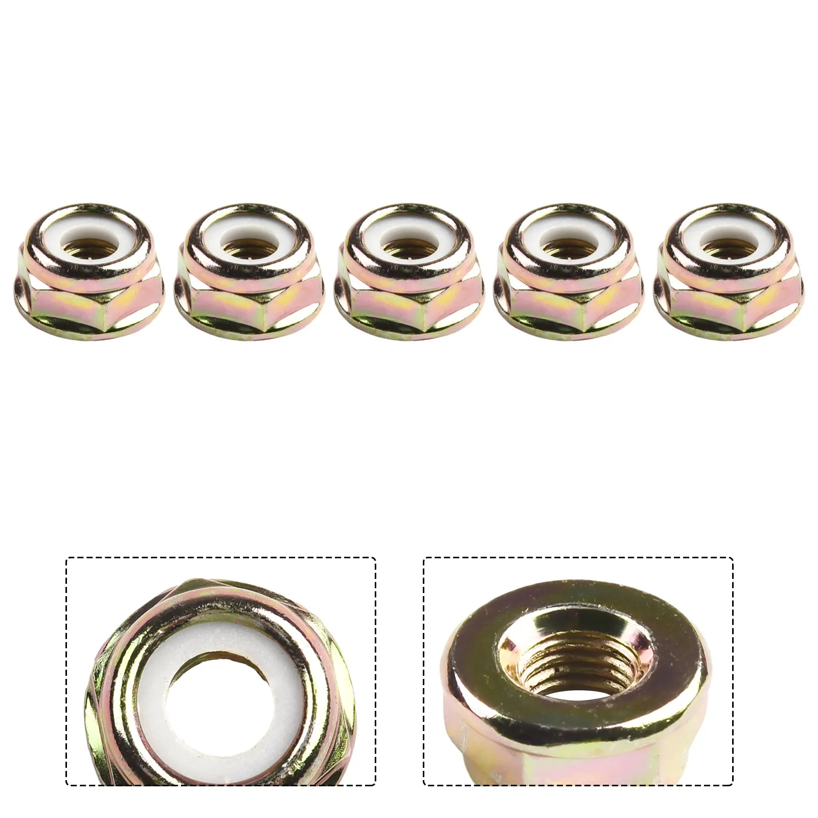 5pcs Reverse Screw Nuts String Trimmer Brush Cutter Gear Head Case Spare Parts M10x1.25 Nuts Lawn Mowers Lawn Trimming Tools