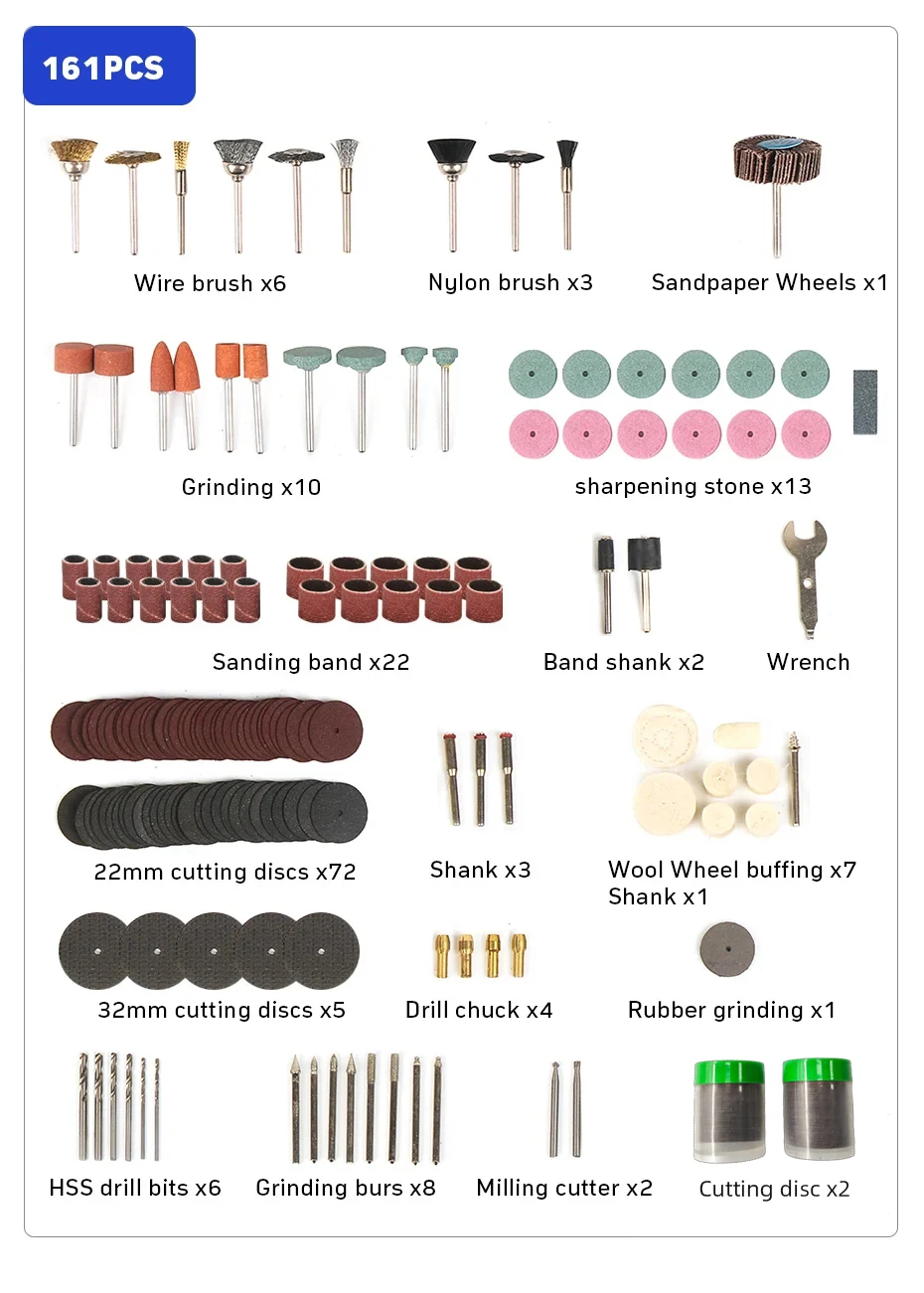 Wood Metal Engraving Power Sanding Engraving Accessories Dremel Sanding Tools Power Rotary Tool Accessories for Dremel Bits