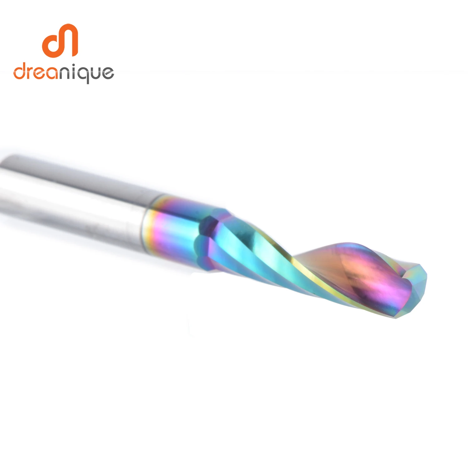 Dreanique 1pc 6mm Shank Single Flute Carbide Spiral End Mill Aluminum 3D CNC Engraving Woodworking Acrylic DLC Coating