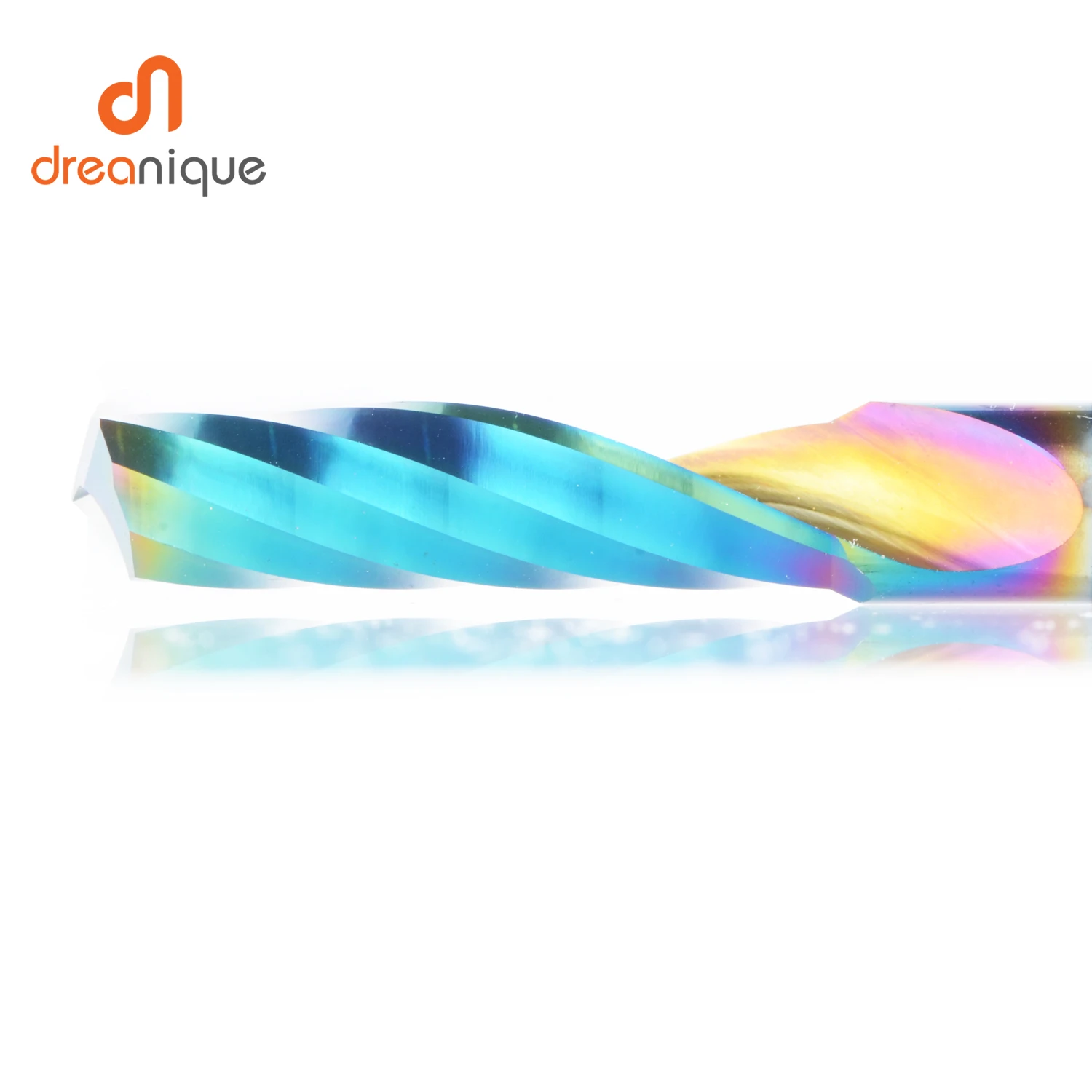 Dreanique 1pc 6mm Shank Single Flute Carbide Spiral End Mill Aluminum 3D CNC Engraving Woodworking Acrylic DLC Coating
