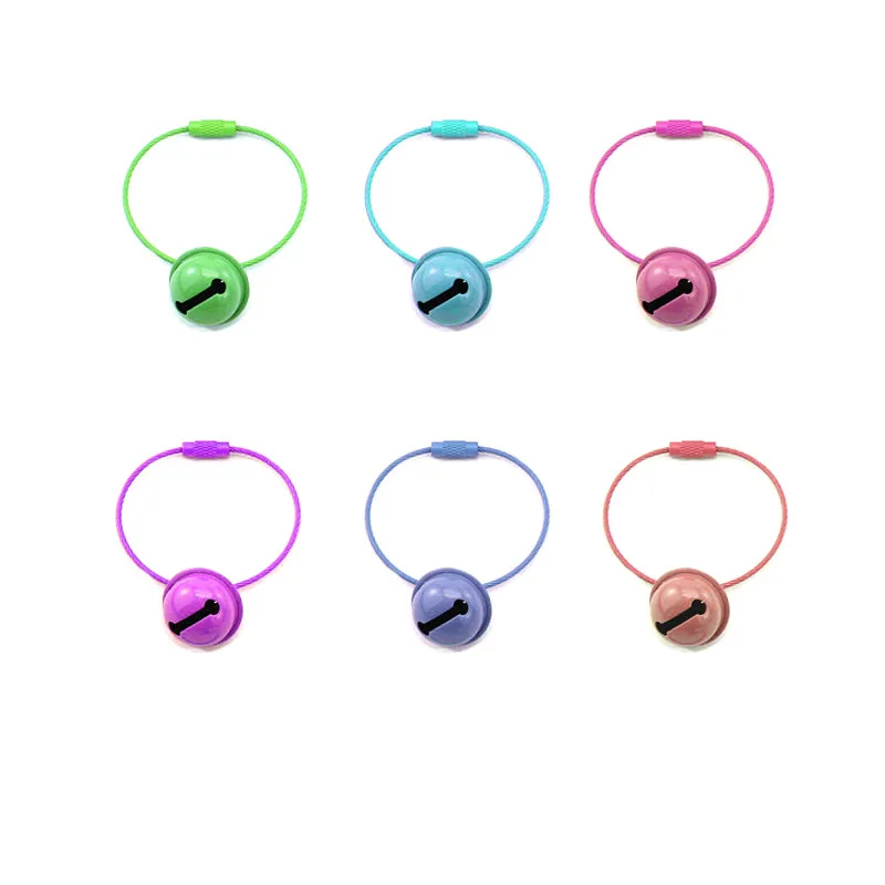 10pcs Candy Colored Handmade DIY Production of Steel Wire Rope Keyrings, Multi-Color Accessories, Circular Rings Buckles