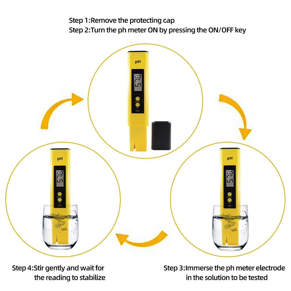 High Accuracy TDS Meter Digital Water Tester Digital 0-14 PH Meter Tester 0-9990ppm TDS&EC LCD Water Purity PPM Aquarium Filter