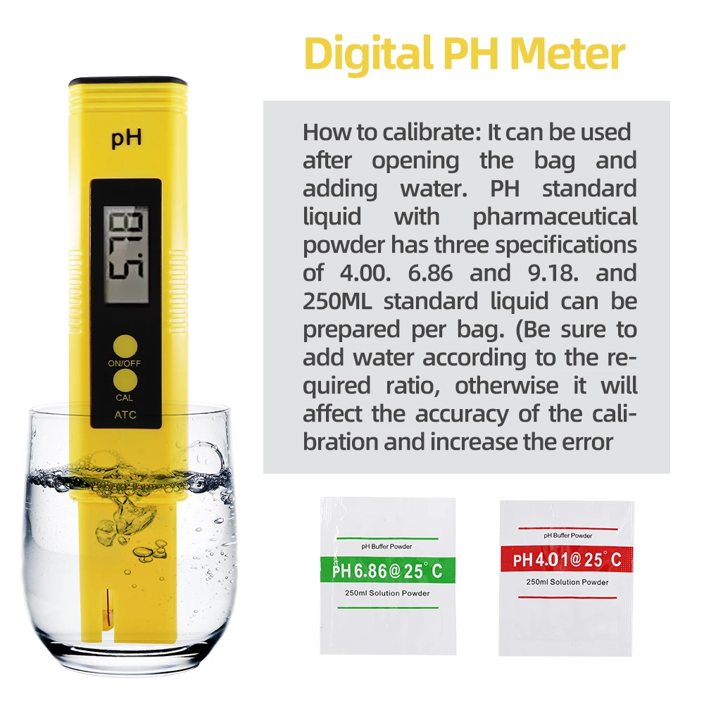 High Accuracy TDS Meter Digital Water Tester Digital 0-14 PH Meter Tester 0-9990ppm TDS&EC LCD Water Purity PPM Aquarium Filter