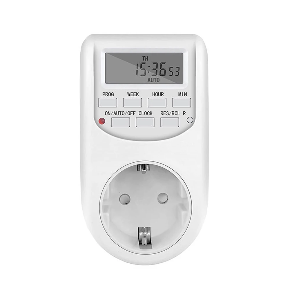 EU Plug Timer Switch Digital Power Socket Energy Saving Adjustable Kitchen Timer Outlet Week Hour Programmable Timing Socket