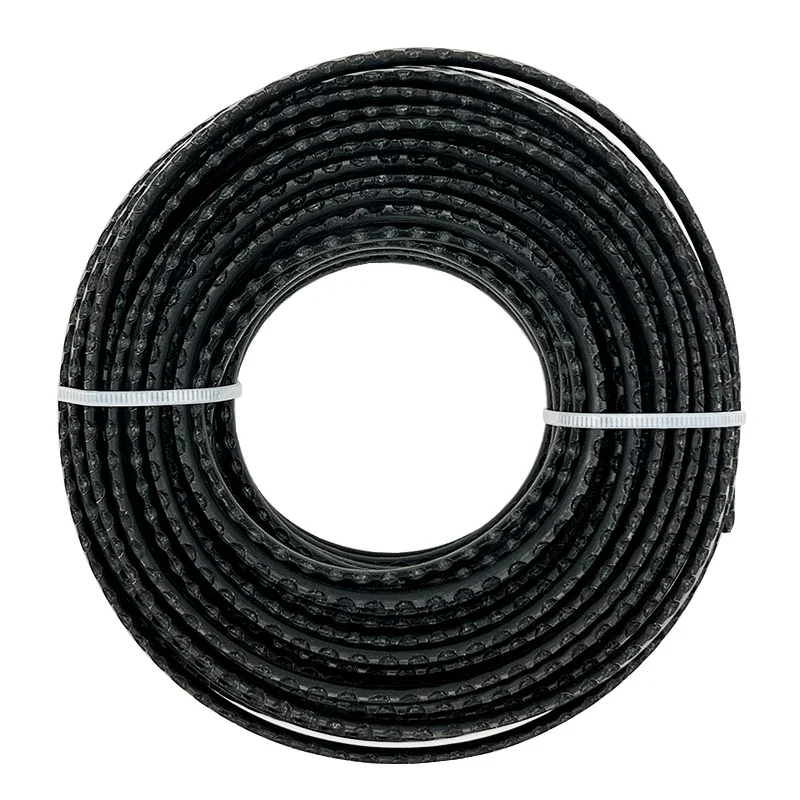 Garden Power Tool Brush Cutter Accessories Black Color Trimmer Serrated Line 3.0mm 15m Brushcutter Wire