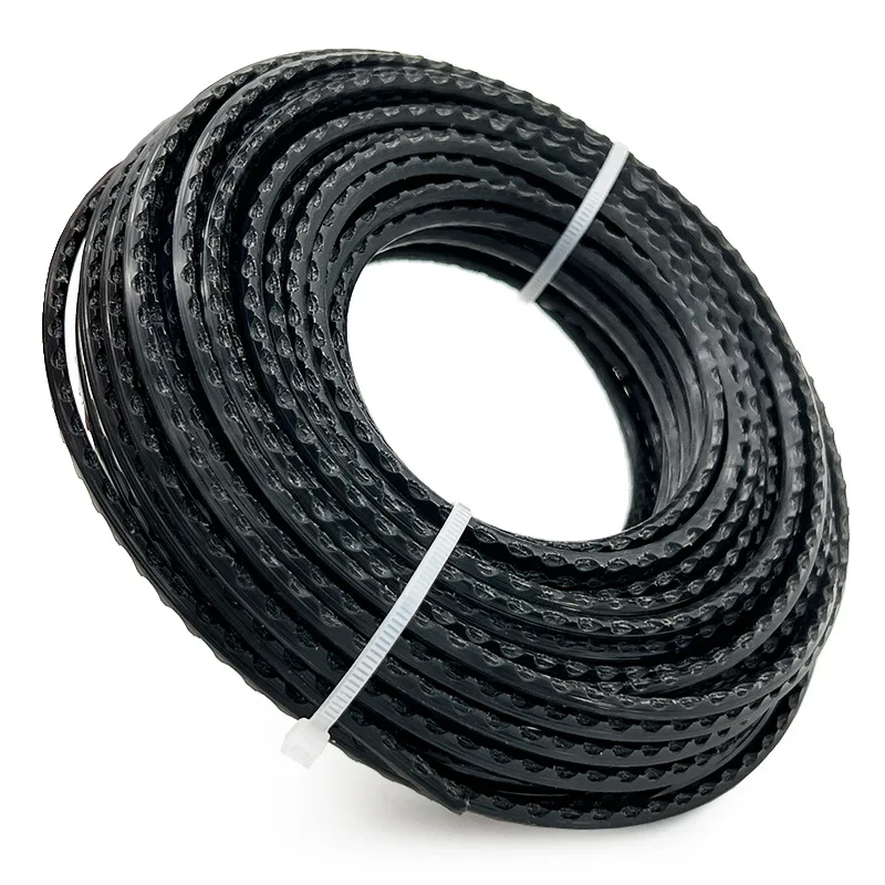 Garden Power Tool Brush Cutter Accessories Black Color Trimmer Serrated Line 3.0mm 15m Brushcutter Wire