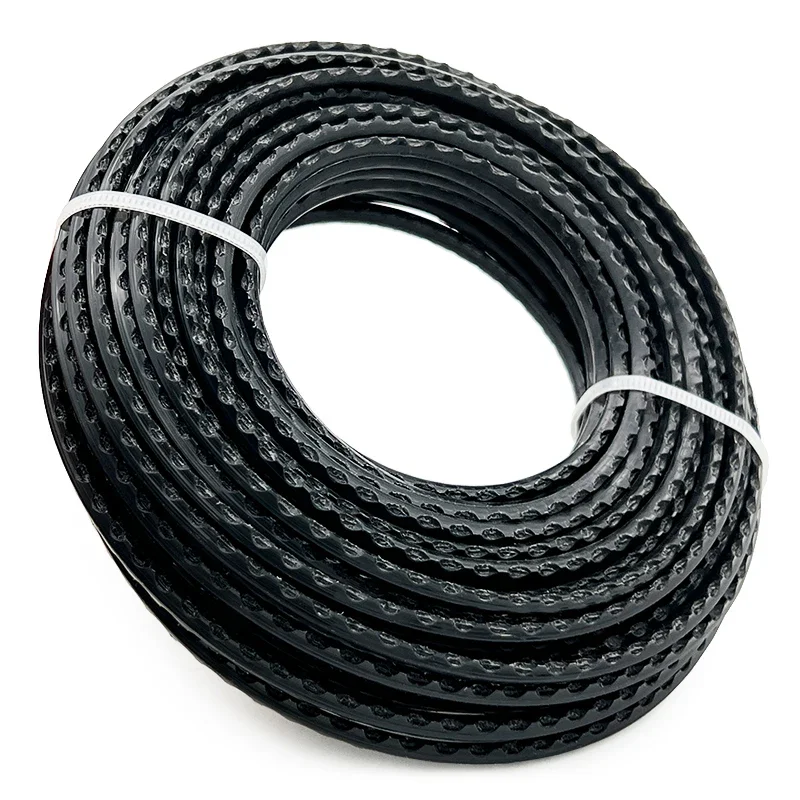 Garden Power Tool Brush Cutter Accessories Black Color Trimmer Serrated Line 3.0mm 15m Brushcutter Wire