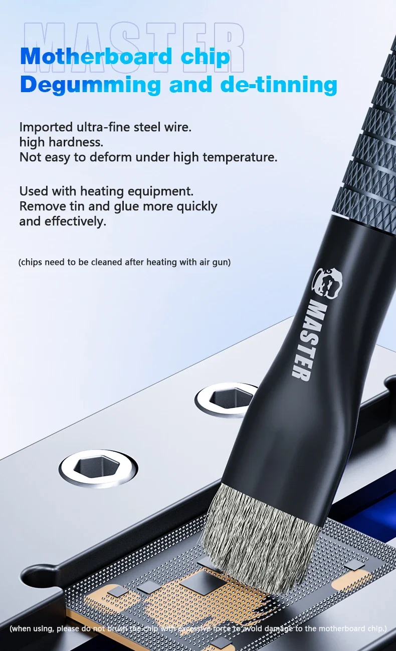 Mechanic Steel Brush Motherboard Chip Glue Removal IC Pad Cleaning PCB CPU Clean Dust PCB BGA Repair Soldering Brush