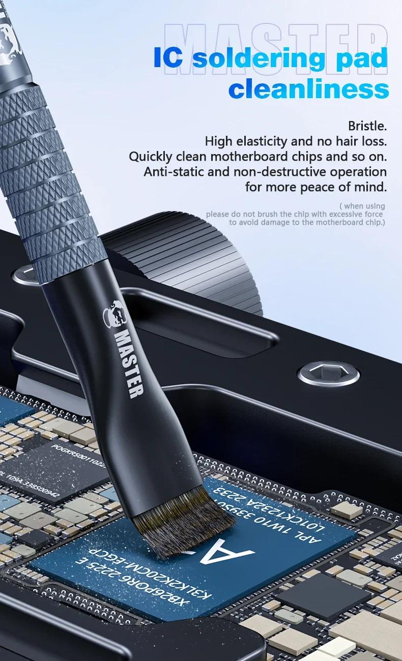 Mechanic Steel Brush Motherboard Chip Glue Removal IC Pad Cleaning PCB CPU Clean Dust PCB BGA Repair Soldering Brush