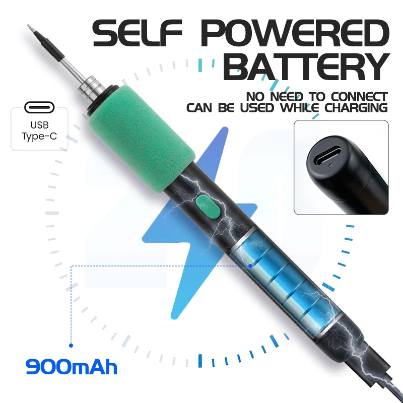 LF USB Soldering iron 8W 3-levels Adjust temperature Li battery charge soldering iron Welding Set DIY Home Repair solder set