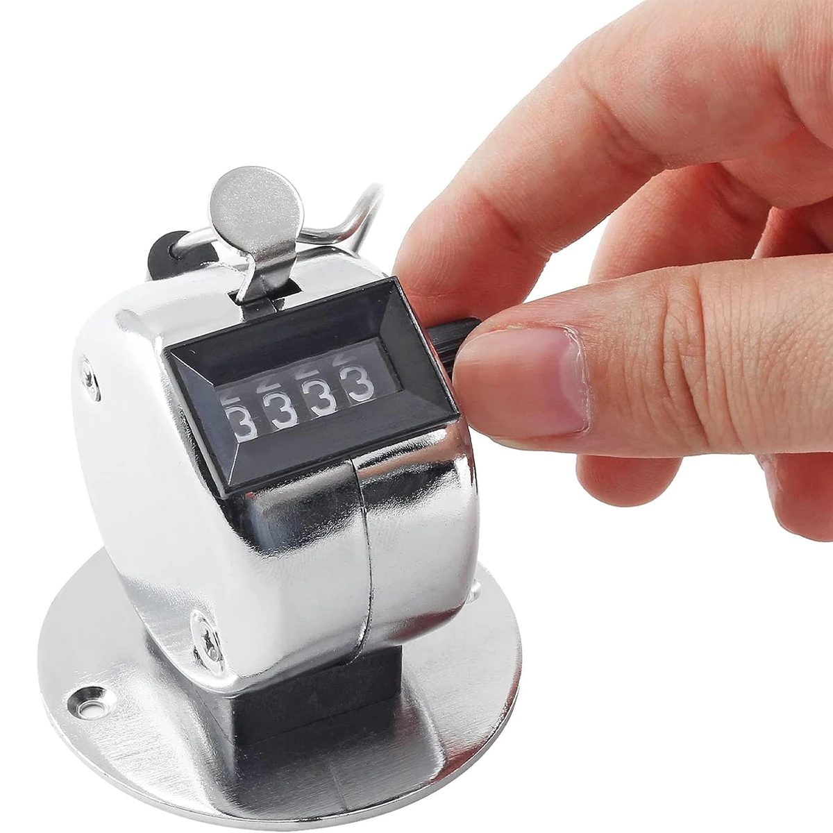 Metal Handheld Tally Counter 4-Digit Number Count Clicker,Mechanical Counters Clickers Pitch Counter for Coaching, Fishing, Golf