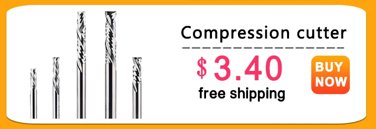 Dreanique 1pc 3 Straight Flutes Carbide Milling Cutter Chipbreaker Woodworking Carving CNC Trimming Slot Bit Plywood