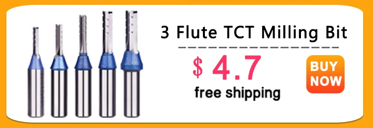 Dreanique 1pc 3 Straight Flutes Carbide Milling Cutter Chipbreaker Woodworking Carving CNC Trimming Slot Bit Plywood