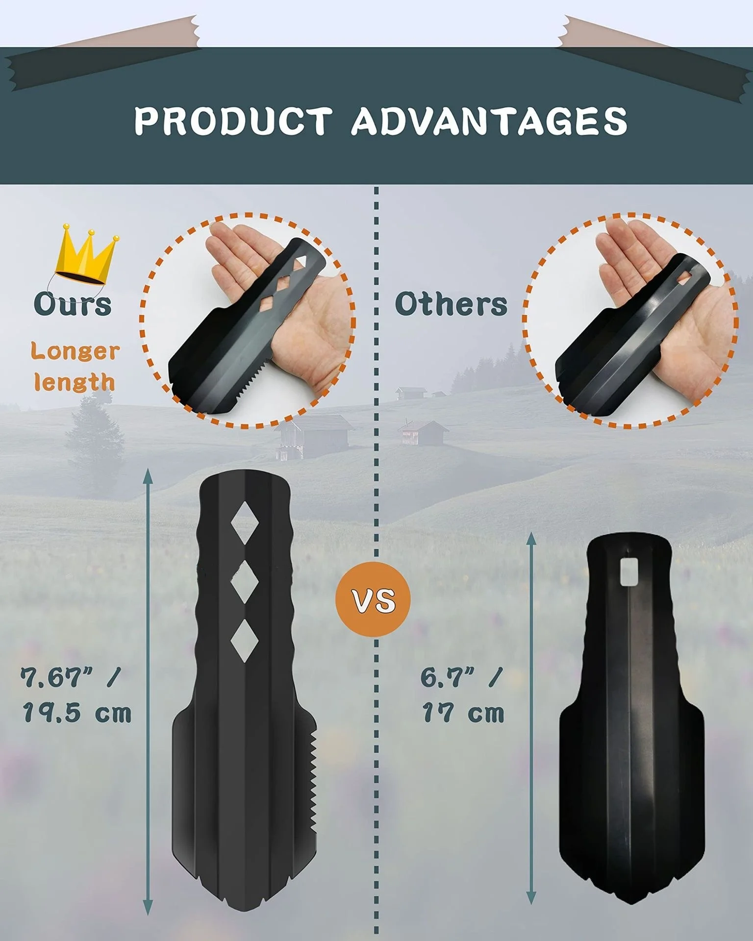 Ultralight Camping Trowel Backpacking Trowel Portable Aluminum Camping Shovel Small Potty Spade Hiking Trowel Garden Trowel Tool