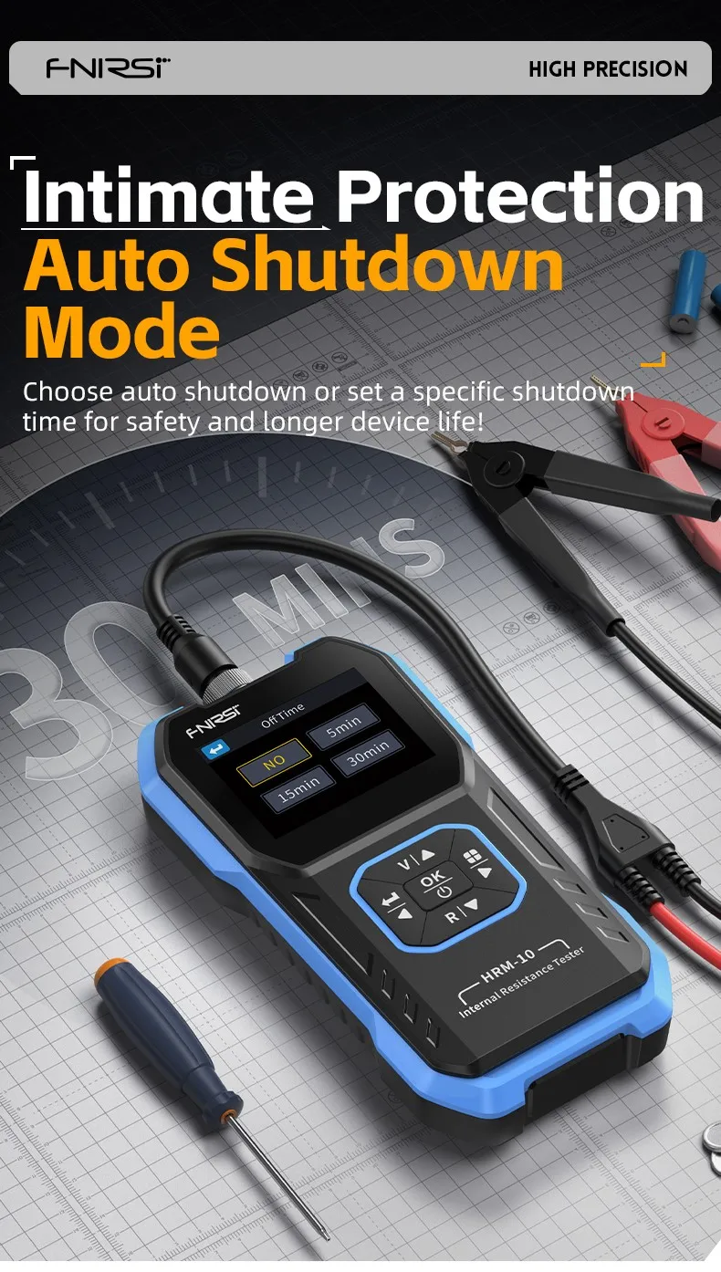 FNIRSI HRM-10 Battery Voltage Intemal Resistance Tester High-precision Trithium Lithium lron Phosphate 18650 Battery Tester